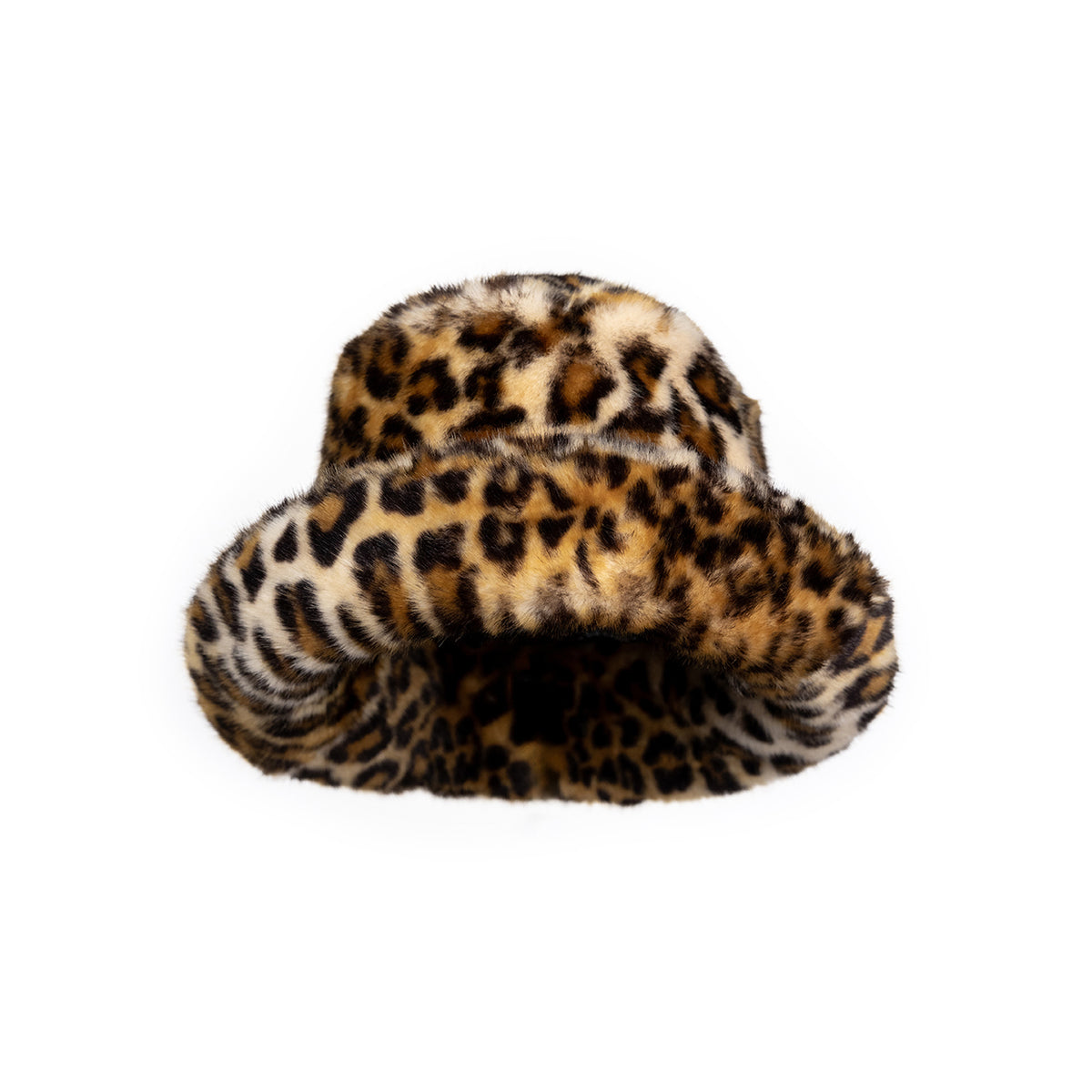 Vintage Leopard Trim Wool Bucket Hat With Leopard / Feather Accent NEW! Ed Hardy Love Faux Fur Bucket Hat - Leopard | Fashion Nova main image 4