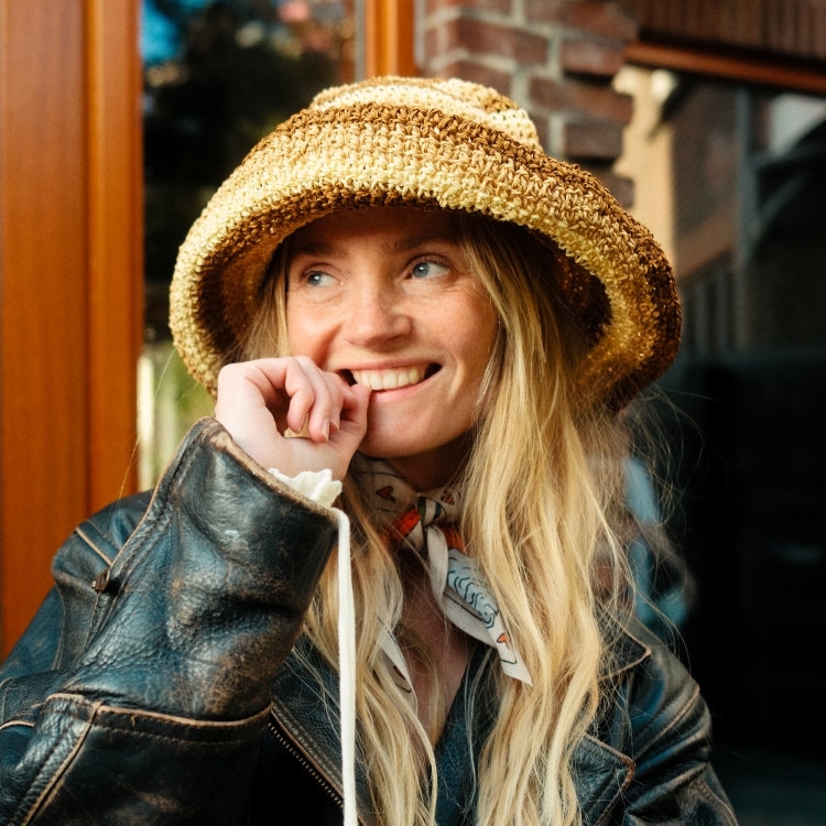 The Raffia Bucket Brown