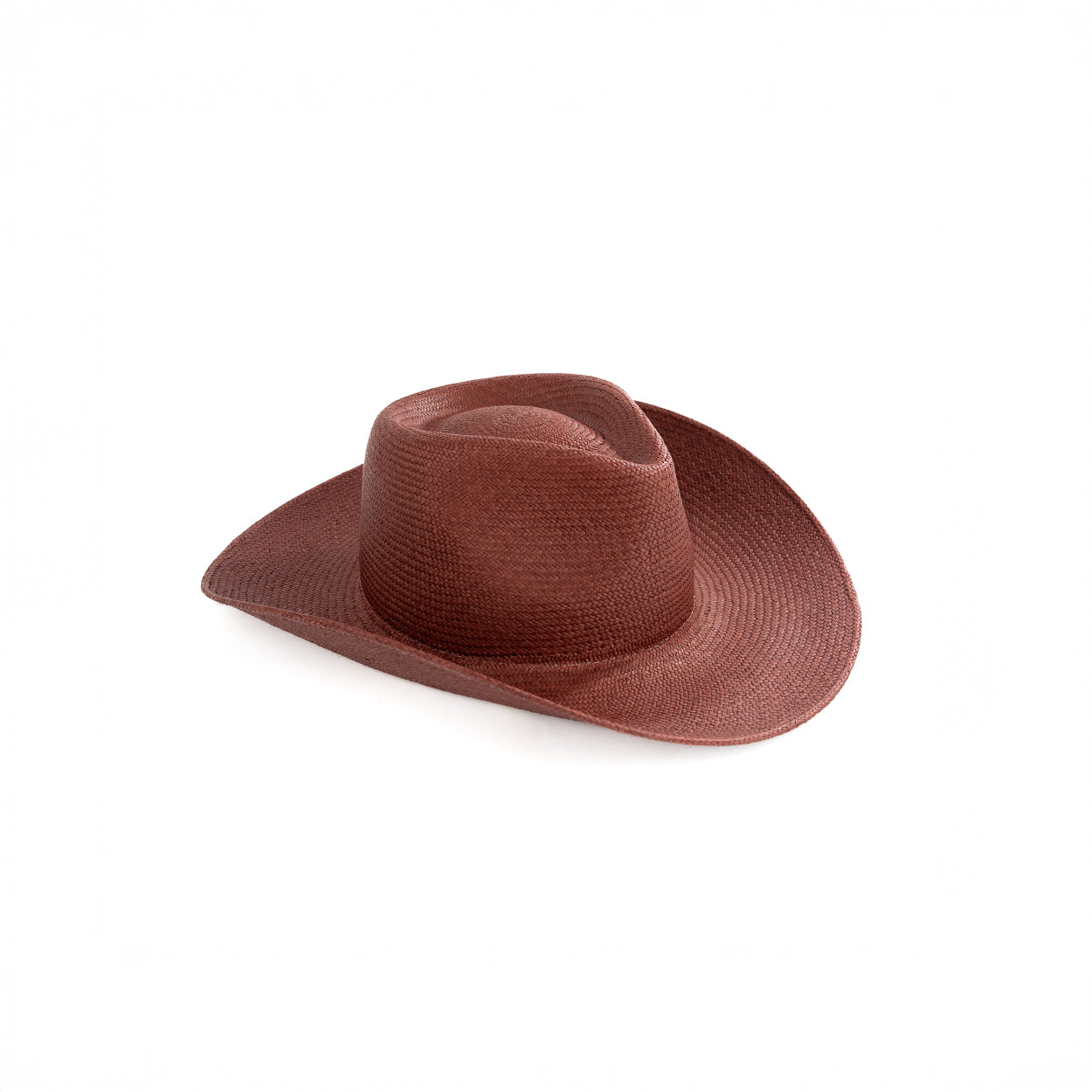 The Straw Iconic Glowy Bronze cowboy hat in rich bronze color, summer straw hat with wide brim. Designed by Old Habits Die Hard, an Amsterdam Based hatwear brand.