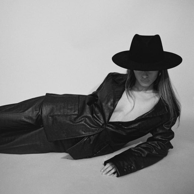 The Iconic Black Pearl Black Wool Fedora Hat, Black Wool Hats, Wool Hats Style