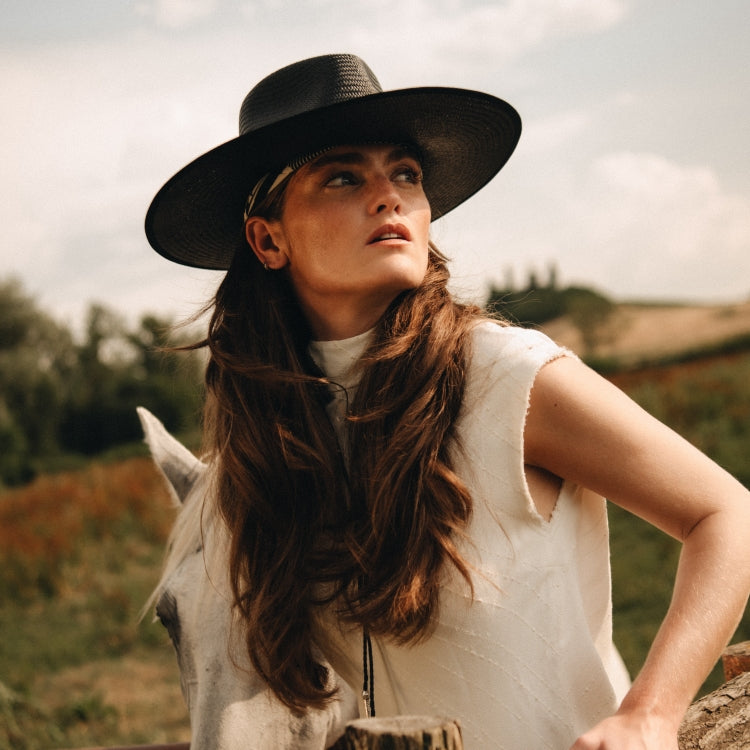 Old Habits Die Hard Black and Tan Straw Hat The Straw Iconic Limited Eclipse - Straw Hat – Old Habits  main image 4
